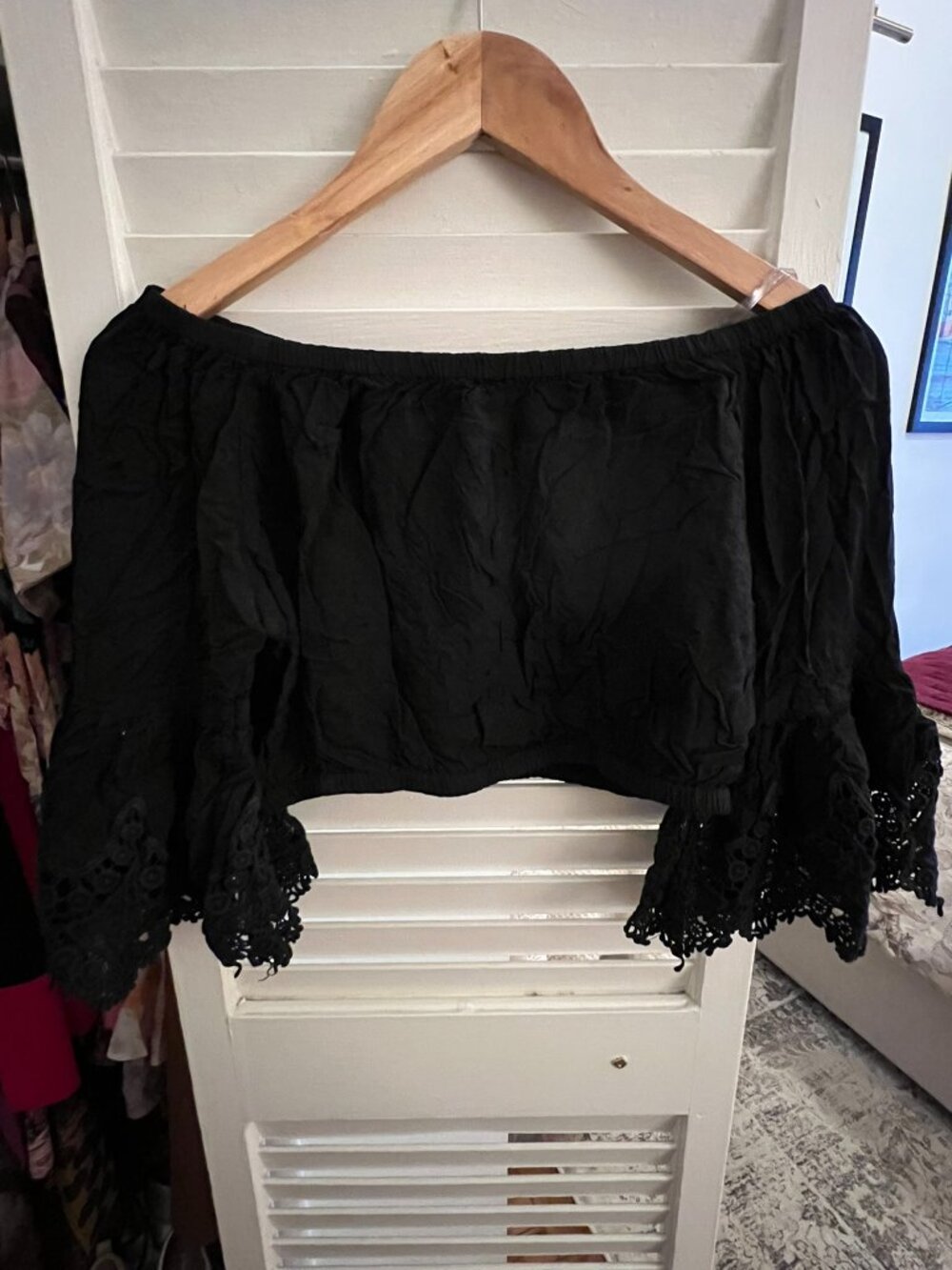 Black Lace Crop Top